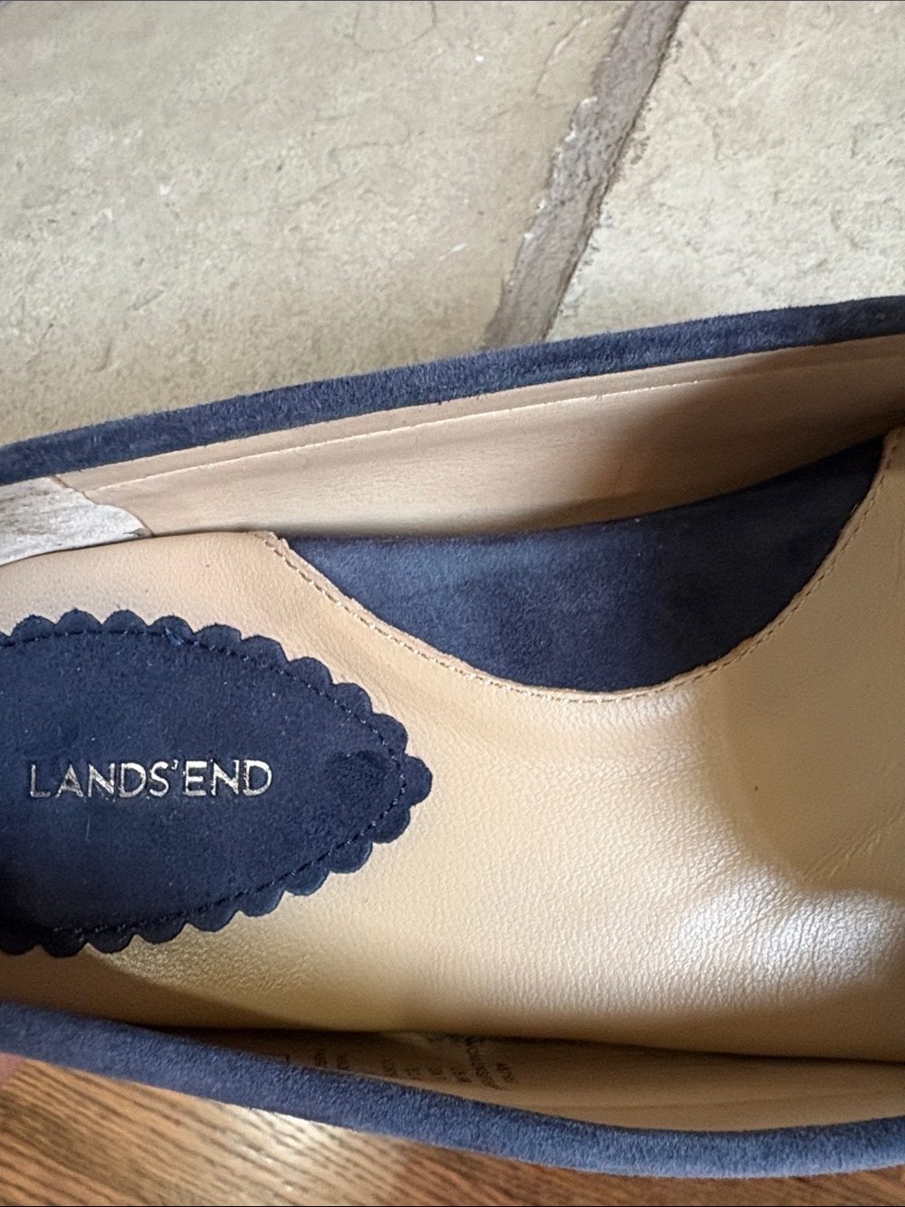 Lands End sz 9 blue suede driving later with gold horse bit detail - Picture 12 of 13